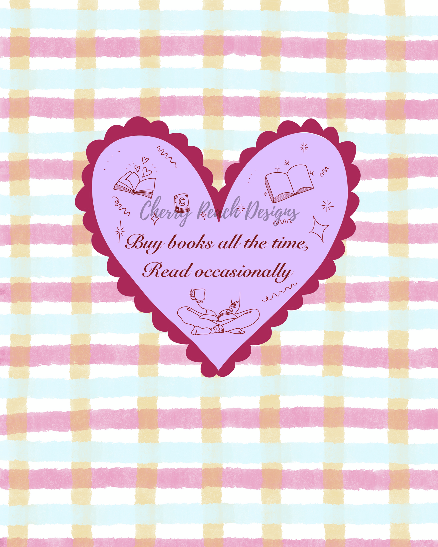 Book Lovers Confession reading quote wall art printable digital download