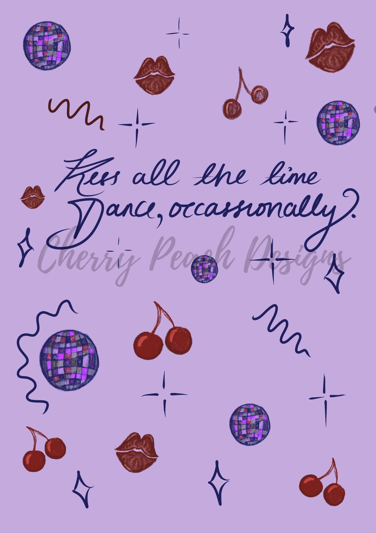 Kiss All The Time printable wall art digital download print