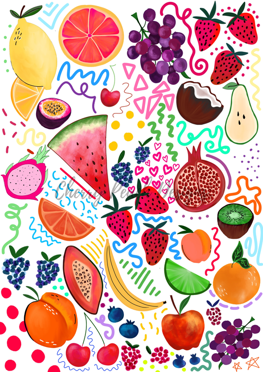 Fruit Punch printable wall art digital download print
