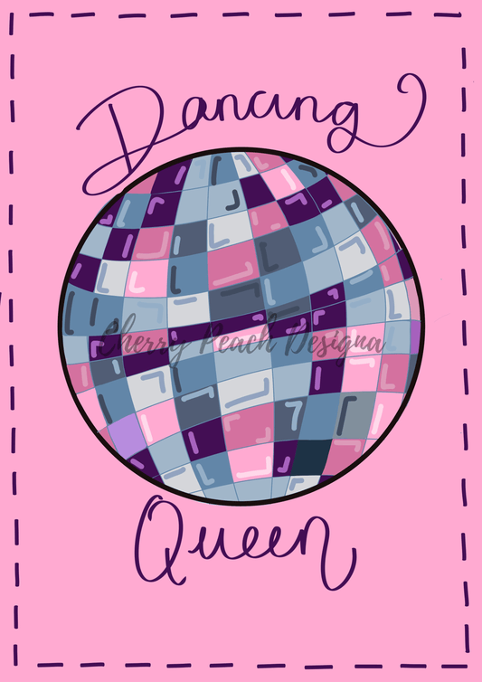 Disco Dancing Queen retro wall art digital download print