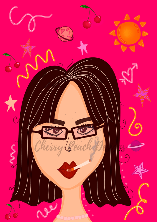 Y2K Sassy Girl aesthetic retro wall art printable digital download