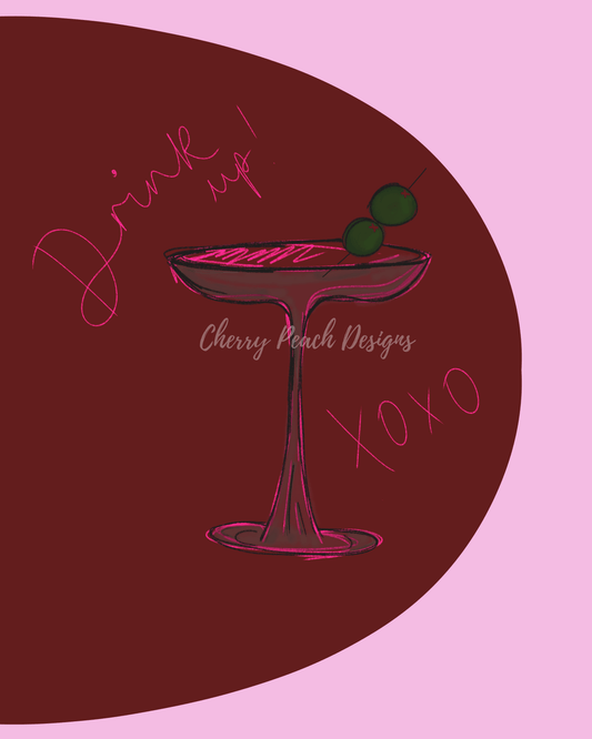 Drink Up funny drinks quote wall art printable digital download