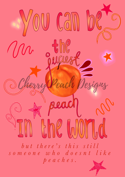 Peach Positive Vibes motivational pastel wall art printable digital download