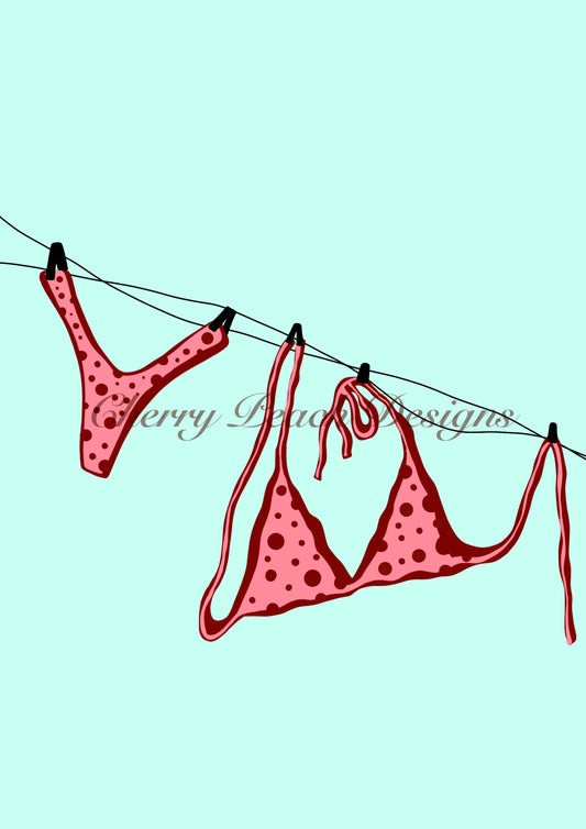 Bikini Babe summer beach wall art printable digital download